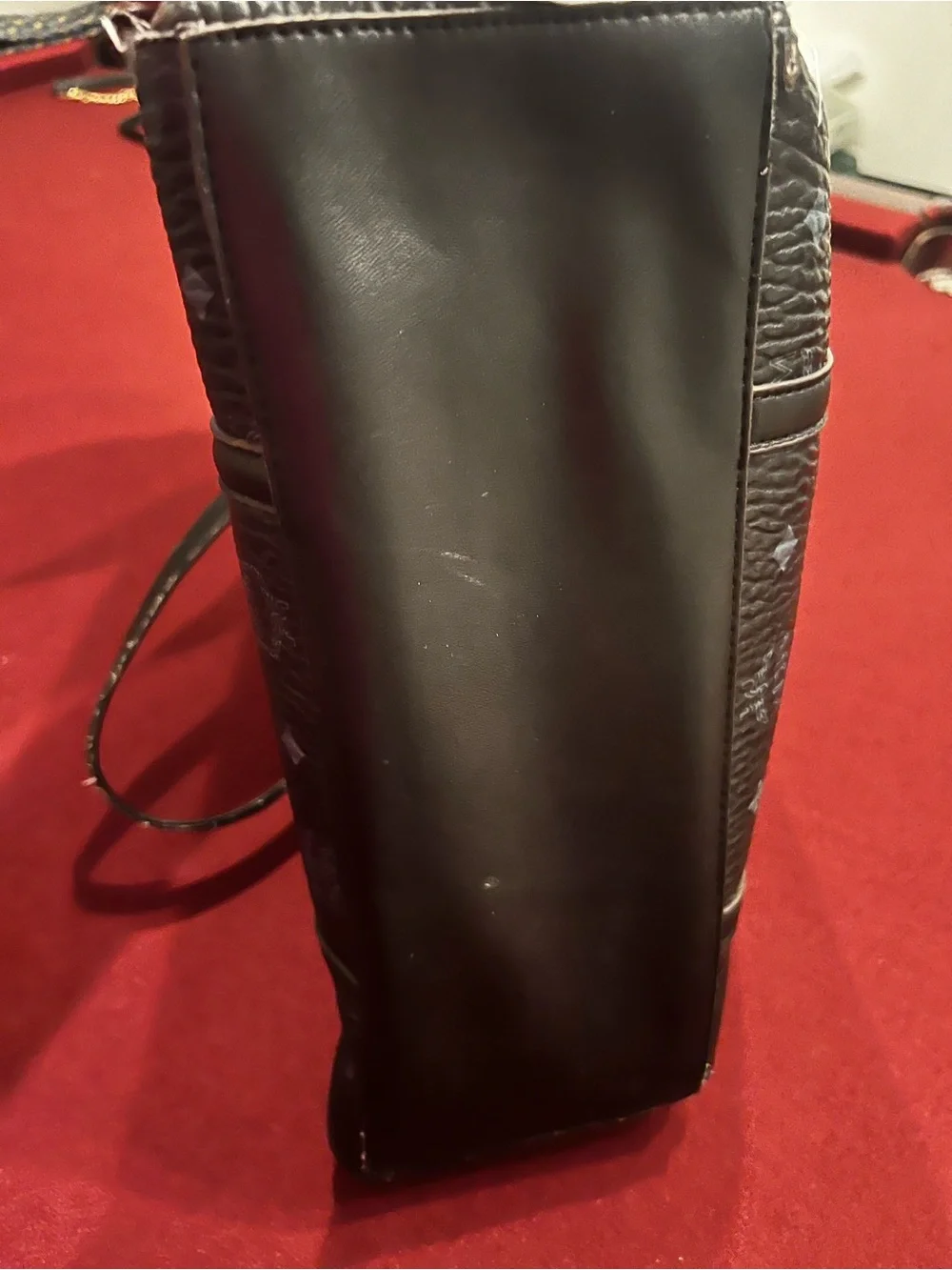 MCM Toni Top-Zip Shopper Medium Black Visetos Monogram Tote Bag